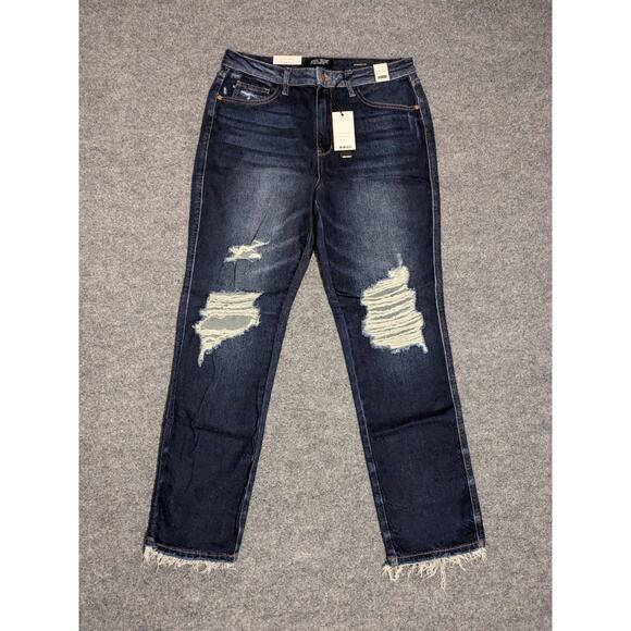 Judy Blue Dark Wash Straight Leg Jeans - Picture 1 of 9